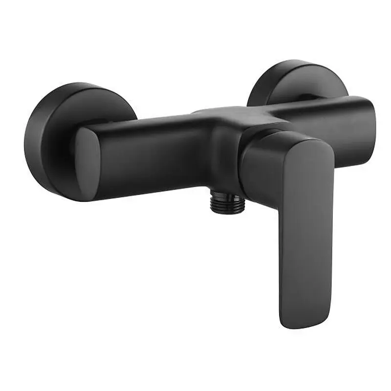 Brass shower mixer (black)‚wanhai cartridge‚ zinc handle‚w/o shower and hose‚ 65g Brass Excentric+ S/S cover
