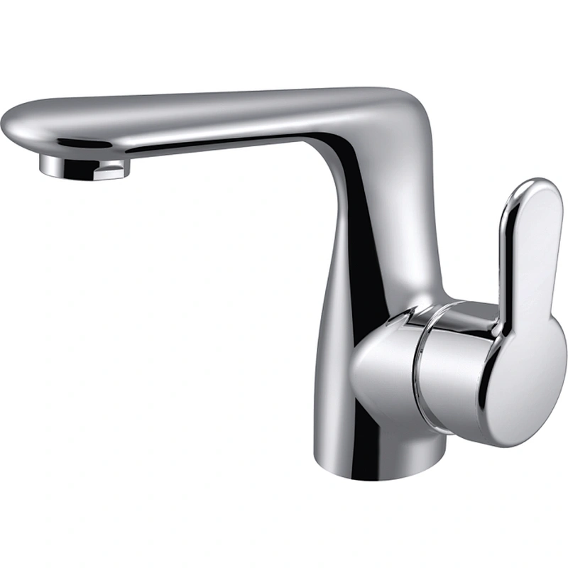 Brass Basin mixer‚wanhai cartridge‚zinc handle‚w/o pop up‚3/8*35CM S/S hose