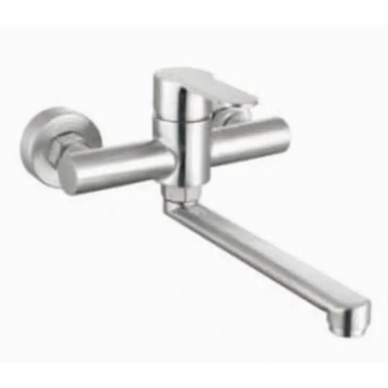304# Stainless steel shower mixer (Drawing finish)‚ normal cartridge‚   w/o shower and hose‚ 304# S/S Excentric+ S/S cover