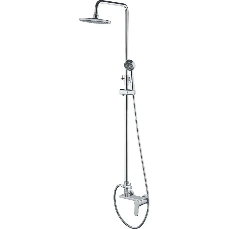 Shower sets‚ brass body‚ wanhai cartridge‚ zinc handle‚ S/S pipe+ZSW026 ABS Top rain shower+plastic hand shower‚ 1.5M S/S doulbe chrome hose‚65g Brass Excentric+ S/S cover