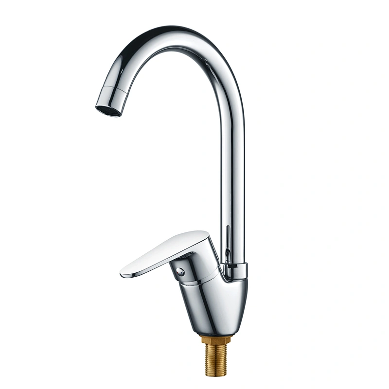 Brass cold kitchen tap‚ wanhai cartridge‚zinc handle‚ S/S spout‚ brass nut