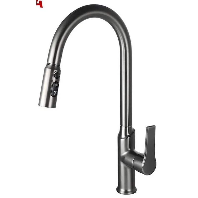 Brass sink kitchen mixer‚ zinc handle‚ Normal cartridge‚ plastic shower head‚ 3/8*35 CM s/s hose