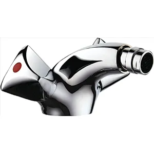 Brass double handle bidet mixer, brass full turn head valve, 445#zinc handle, w/o pop up, 3/8*35CM s/s hose