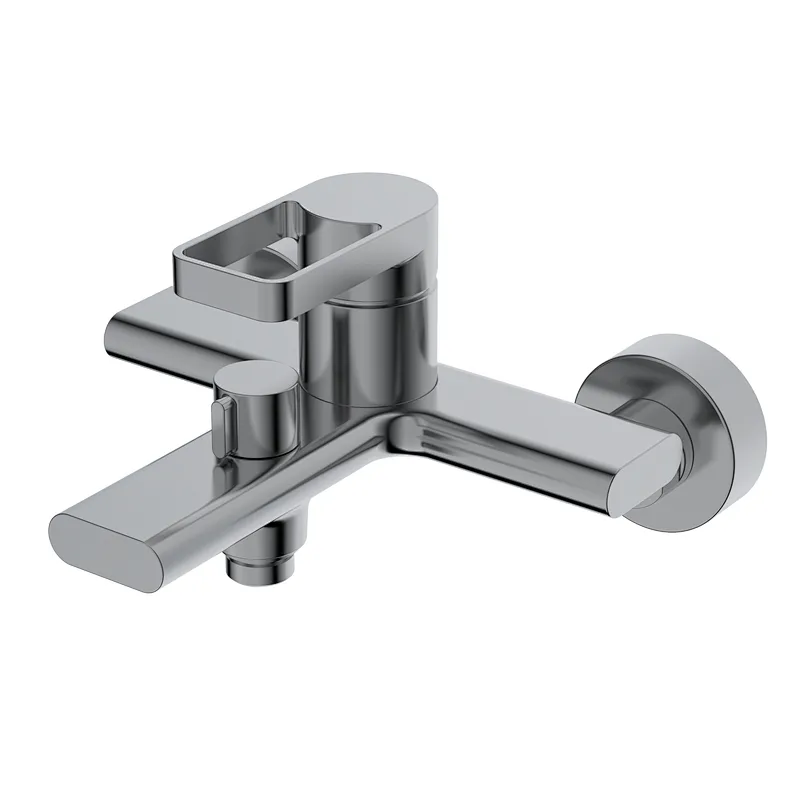 Copper bathtub faucet (gun gray), no hose nozzle, Wanhai valve core, 304ss+201ss, 304ss bent joint