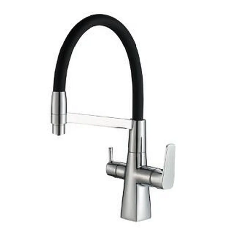 Brass kitchen mixer‚ 35mm normal cartridge+ brass half turn head valve‚ S/S spout‚ 1/2*45CM s/s hose+25cm S/S hose