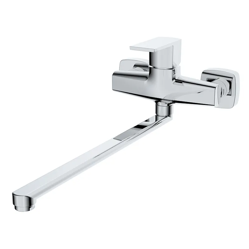 Brass Wall kitchen mixer‚                 wanhai cartridge‚                 zinc handle‚                            S/S spout‚                        65g Brass Excentric + S/S cover