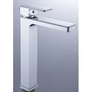 Brass Basin mixer ‚wanhai cartridge‚zinc handle‚w/o pop up‚3/8*35CM S/S hose
