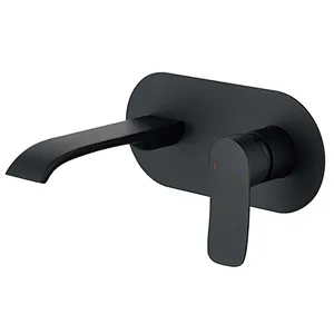 Brass  concealed basin mixer（Black),wanhai cartridge, zinc handle, 201# S/S cover 23*10CM, brass outlet head