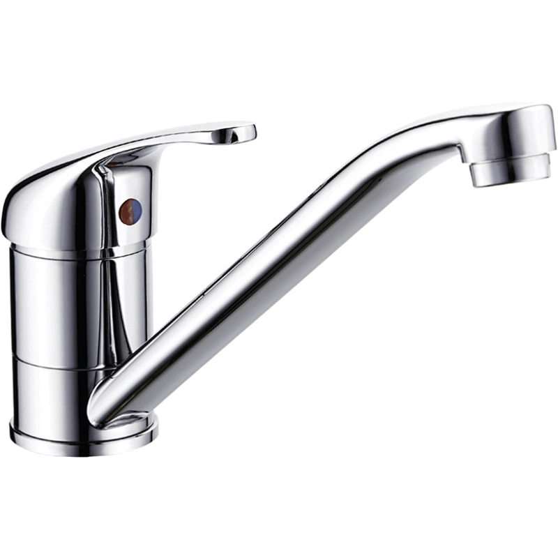 Brass kitchen mixer‚normal cartridge‚zinc handle‚S/S Spout‚3/8*35CM S/S hose