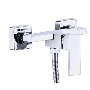 Brass shower mixer（Gun gray)‚wanhai cartridge‚ zinc handle‚w/o shower and hose‚ S/S inside nut+outside nut‚304# S/S Excentric 48g+cover
