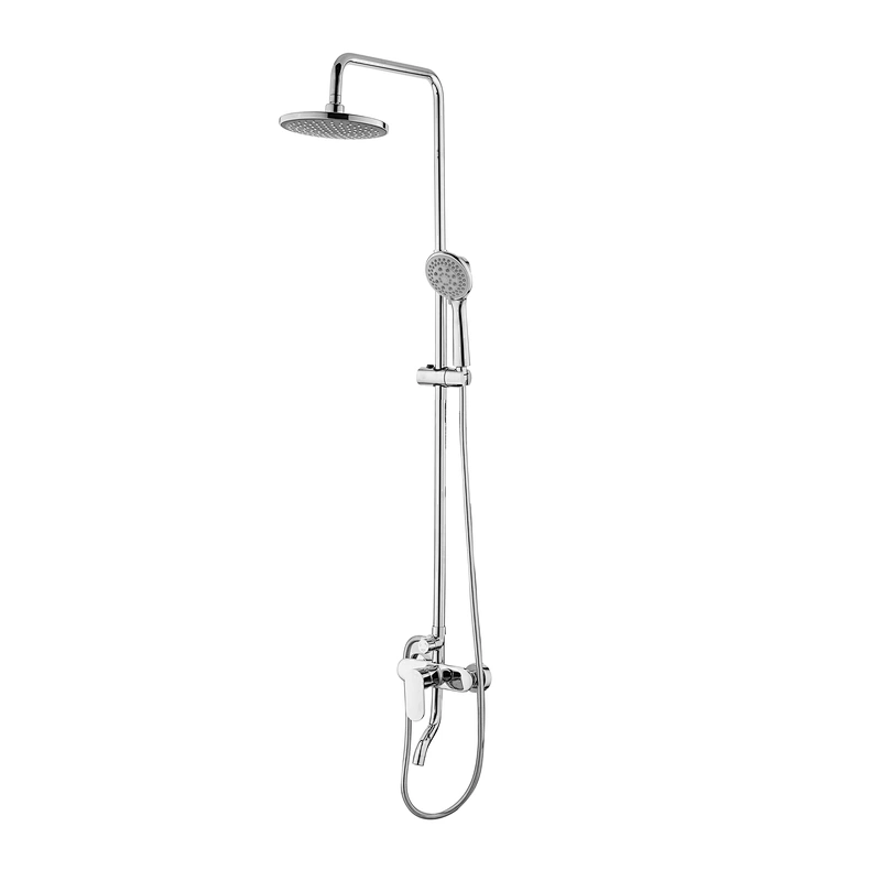 Shower sets‚ brass body‚ wanhai cartridge‚ zinc handle‚ S/S pipe+ABS Top rain shower+plastic hand shower‚ 1.5M S/S doulbe chrome hose‚65g Brass Excentric+ S/S cover