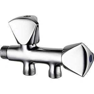 Brass double handle chrome tap‚ brass full turn head valve‚ 445#zinc handle