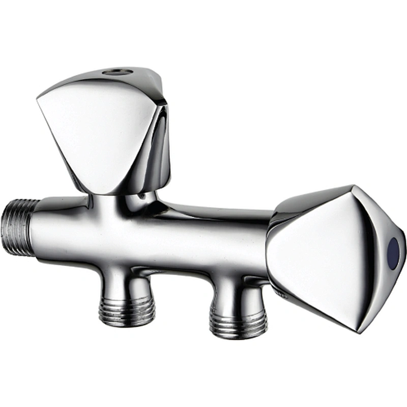 Brass double handle chrome tap‚ brass full turn head valve‚ 445#zinc handle