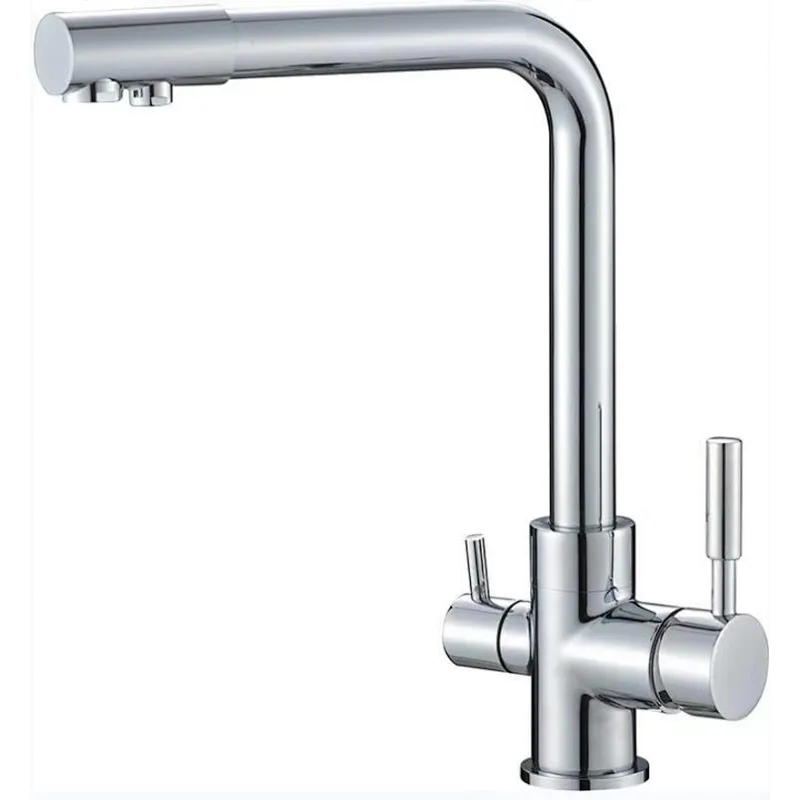 Brass kitchen mixer, 35mm normal cartridge+ brass half turn head valve, S/S spout, 1/2*45CM s/s hose+25cm S/S hose