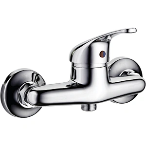 Brass shower mixer‚normal cartridge‚ zinc handle‚w/o shower and hose‚ brass inside nut+outside nut‚304# S/S Excentric 48g+cover