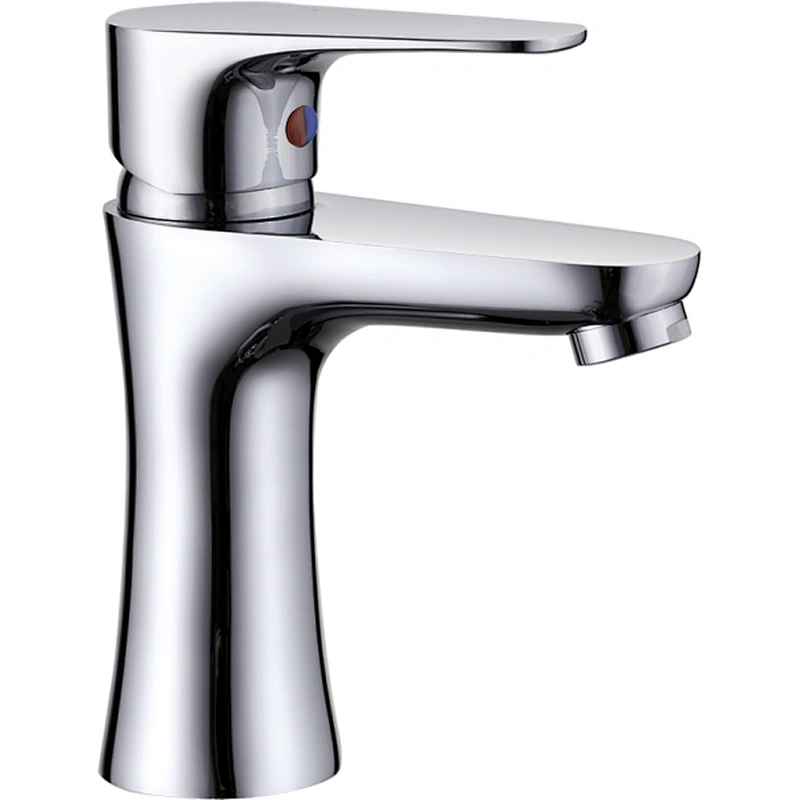 Brass Basin mixer‚wanhai cartridge‚zinc handle‚w/o pop up‚3/8*35CM S/S hose