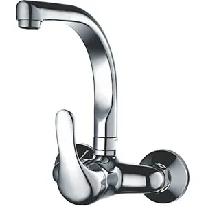 Brass wall kitchen mixer‚normal cartridge‚ zinc handle‚S/S spout‚brass inside nut+outside nut‚304# S/S Excentric 48g+cover