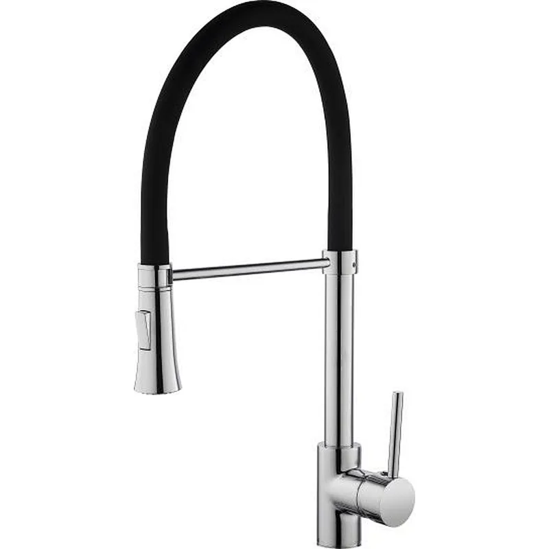 Brass sink kitchen mixer‚ zinc handle‚ Normal cartridge‚ plastic shower head‚ 3/8*35 CM s/s hose
