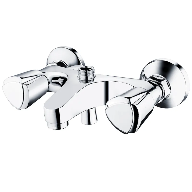 Brass double handle bath mixer, brass full turn head valve, 578#zinc handle, w/o shower and hose, 65g brass Excentric+ S/S cover