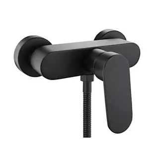 Brass shower mixer（black)‚ wanhai cartridge‚ zinc handle‚w/o shower and hose‚ 65g Brass Excentric+ S/S cover