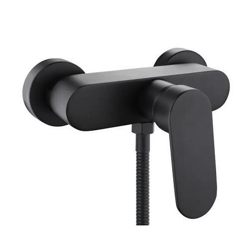 Brass shower mixer（black)‚ wanhai cartridge‚ zinc handle‚w/o shower and hose‚ 65g Brass Excentric+ S/S cover