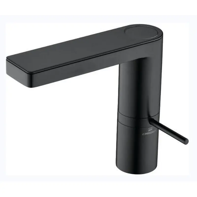 Brass basin mixer (black)‚ 25mm wanhai cartridge‚ without pop up‚ 3/8*35CM s/s hose