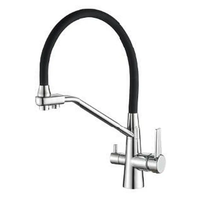 Brass kitchen mixer‚ 35mm normal cartridge+ brass half turn head valve‚ S/S spout‚ 1/2*45CM s/s hose+25cm S/S hose