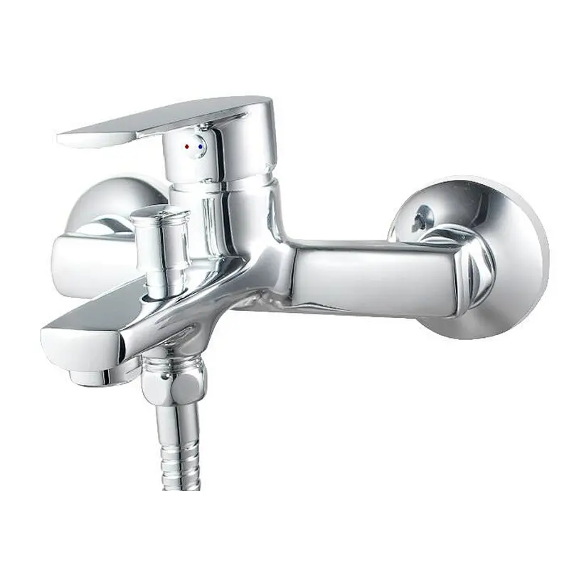 Brass bath mixer‚wanhai cartridge‚ zinc handle‚w/o shower and hose‚ brass inside nut+outside nut‚304# S/S Excentric 48g+cover
