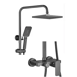 Shower sets‚ brass body‚ wanhai cartridge‚ zinc handle‚ S/S pipe+ABS Top rain shower+plastic hand shower‚ 1.5M S/S doulbe chrome hose‚S/S  nut‚ 304# S/S Excentric 48g+ 201 S/S flange