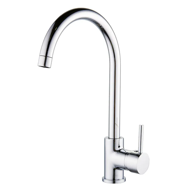 Brass sink kitchen mixer, zinc handle, wanhai cartridge, brass spout, 3/8*35CM s/s hose