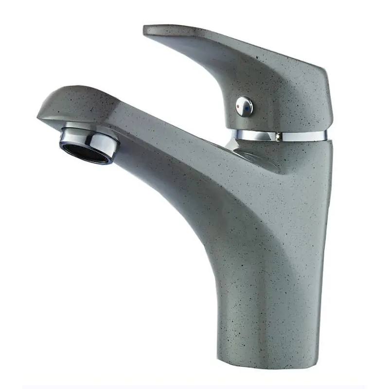 Brass Basin mixer (GM)‚wanhai cartridge‚zinc handle‚w/o pop up‚3/8*35CM S/S hose