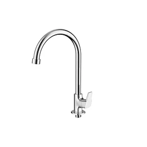 Brass cold kitchen tap‚ brass half turn‚ zinc handle‚ S/S spout‚ plastic nut