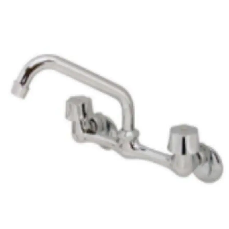 Brass kitchen faucet‚ plastic chrome cover‚ zinc handle‚ brass half turn‚ S/S spout. plastic nut