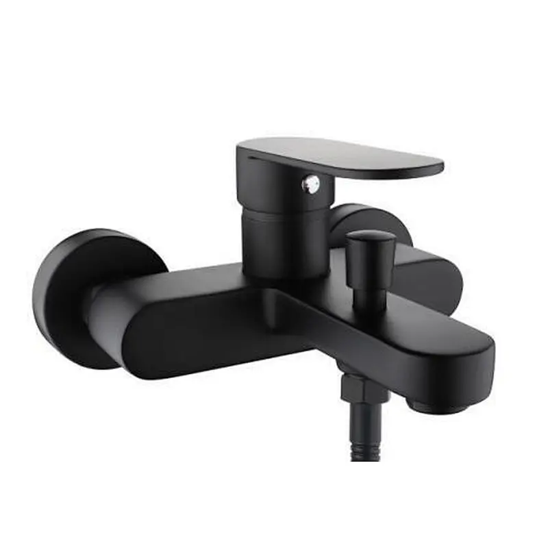 Brass bath mixer （black)‚ wanhai cartridge‚ zinc handle‚w/o shower and hose‚ 65g Brass Excentric+ S/S cover