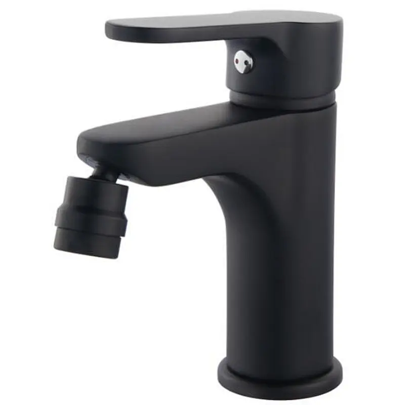 Brass Bidet mixer（black）‚                 wanhai cartridge‚                 zinc handle‚                            w/o pop up‚                        3/8*35CM S/S hose