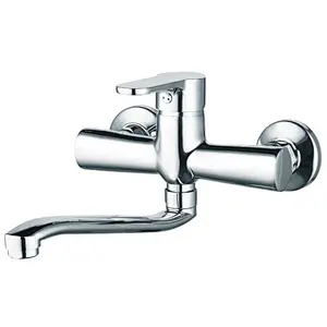 Brass Wall kitchen mixer‚                 wanhai cartridge‚                 zinc handle‚                            S/S spout‚                        65g Brass Excentric + S/S cover