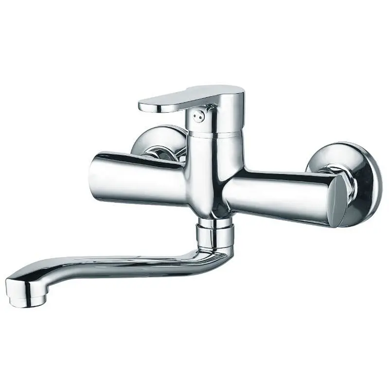 Brass Wall kitchen mixer‚                 wanhai cartridge‚                 zinc handle‚                            S/S spout‚                        65g Brass Excentric + S/S cover