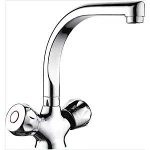 Brass kitchen mixer, brass head valve, GS zinc handle,  S/S spout, 3/8*35CM S/S hose