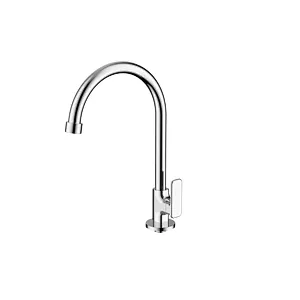 Brass cold kitchen tap‚ brass half turn‚ zinc handle‚ S/S spout‚ plastic nut