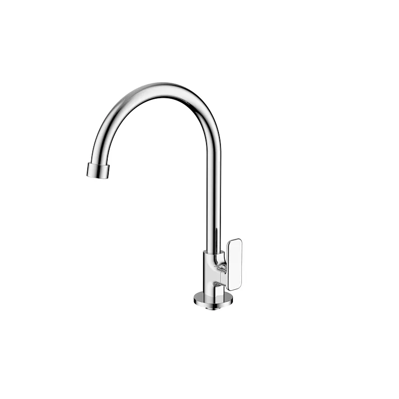 Brass cold kitchen tap‚ brass half turn‚ zinc handle‚ S/S spout‚ plastic nut