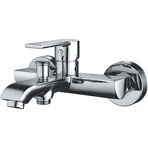 Brass bath mixer‚wanhai cartridge‚ zinc handle‚w/o shower and hose‚ 65g Brass Excentric+ S/S cover