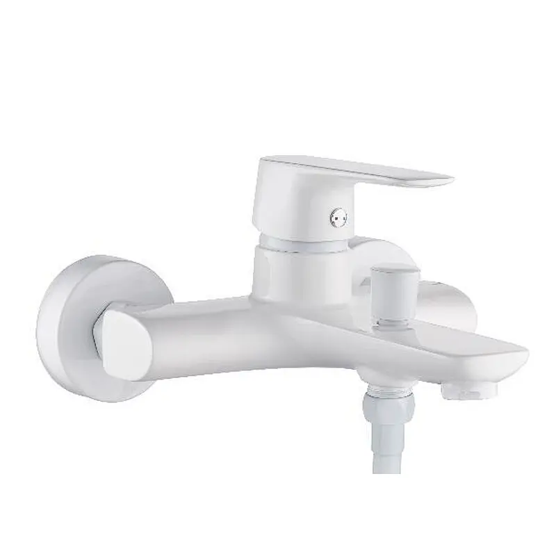 Brass bath mixer (white)‚wanhai cartridge‚ zinc handle‚w/o shower and hose‚ 65g Brass Excentric+ S/S cover