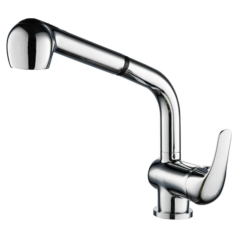 Brass pull-out kitchen mixer
wanhai cartridge‚   zinc handle‚
S/S spout+plastic sprinkler head+ 1.5M S/S pull out hose
3/8*40CM S/S hose