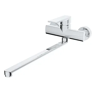 Brass Wall kitchen mixer‚                 wanhai cartridge‚                 zinc handle‚                            S/S spout‚                        65g Brass Excentric + S/S cover