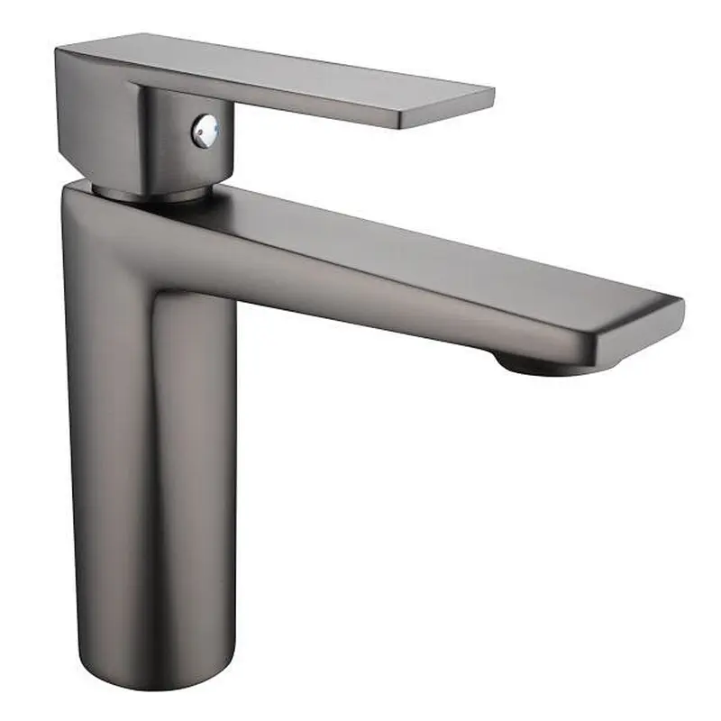 Brass Basin mixer（Gun gray)‚                 wanhai cartridge‚                 zinc handle‚                            w/o pop up‚                        3/8*35CM S/S hose