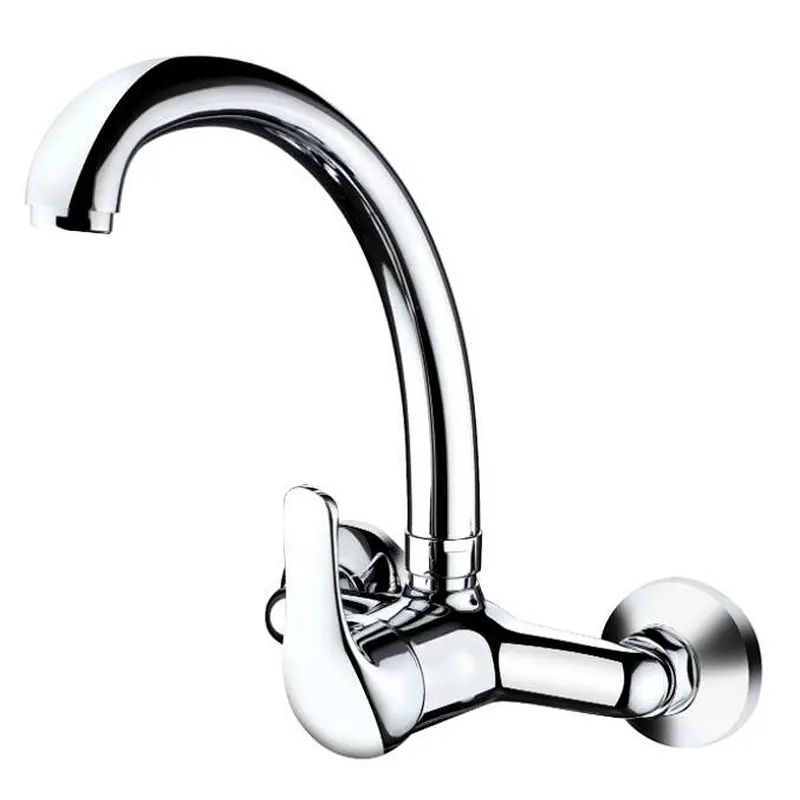 Brass wall kitchen mixer‚normal cartridge‚ zinc handle‚S1# S/S spout‚brass inside nut+outside nut‚304# S/S Excentric 48g+cover