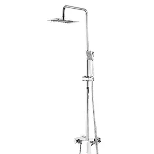 Shower sets‚ brass body‚ wanhai cartridge‚ zinc handle‚ S/S pipe+ABS Top rain shower+plastic hand shower‚ 1.5M S/S doulbe chrome hose‚65g Brass Excentric+ S/S cover