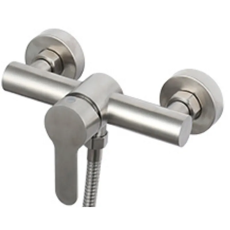 304# Stainless steel shower mixer (Drawing finish), normal cartridge,   w/o shower and hose, 304# S/S Excentric+ S/S cover