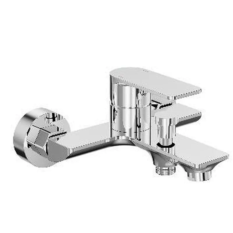 Brass bath mixer‚wanhai cartridge‚ zinc handle‚w/o shower and hose‚ S/S inside nut+outside nut‚304# S/S Excentric 48g+cover