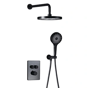 Conjunto misturador de chuveiro preto TIEMA 5 vias